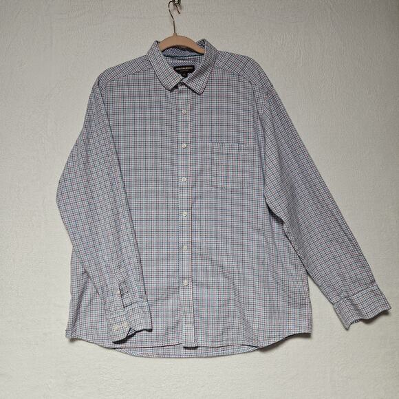 Johnston & Murphy Shirt Mens SZ XXL Flip Sleeve Preppy Coastal Academia‎ Office - Picture 2 of 9